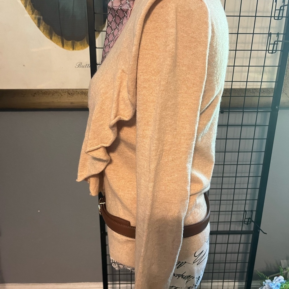 J. Crew Beige Ruffle Sweater - Picture 5 of 8